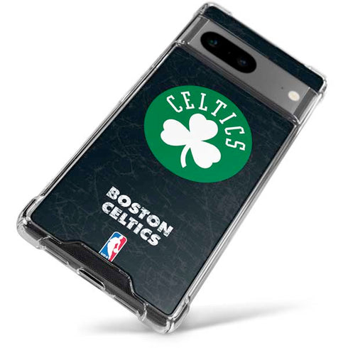 NBA Boston Celtics Black Secondary Logo Google Pixel 7a Clear Case